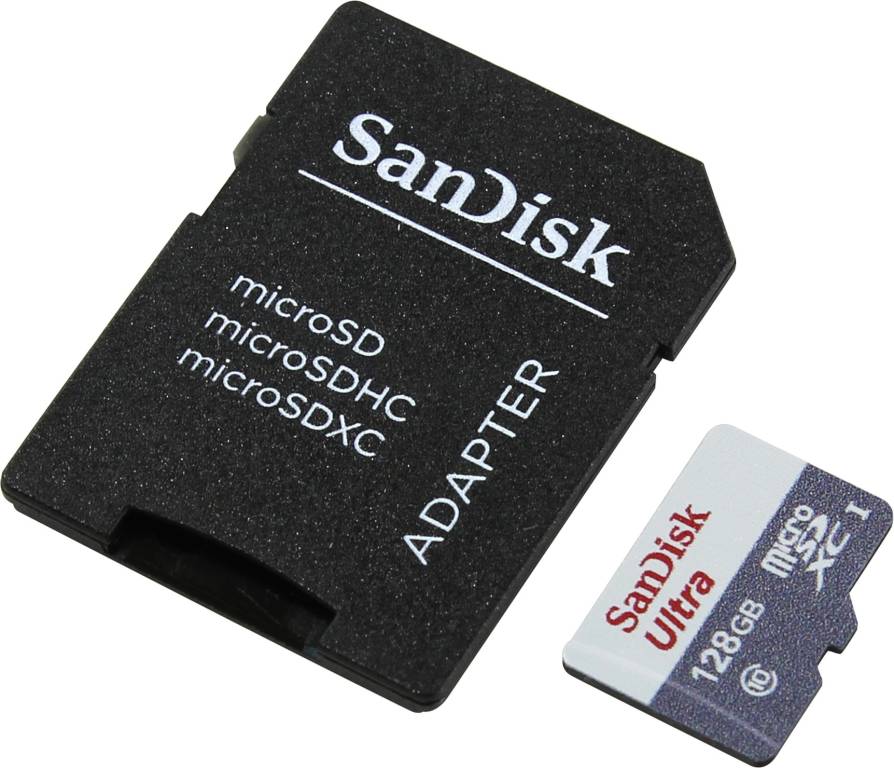    microSDXC 128Gb SanDisk Ultra [SDSQUNS-128G-GN6TA] UHS-I U1 Class10+microSD--