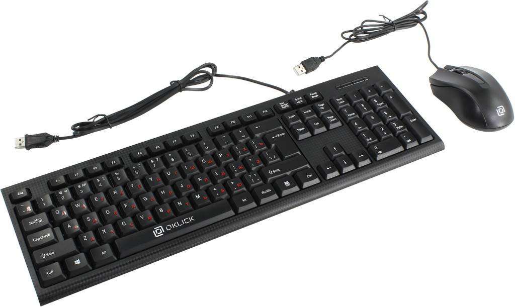 купить Набор OKLICK Keyboard & Optical Mouse[620M]Black(Кл-ра,USB+Мышь 3кн,Roll,USB)[475652]