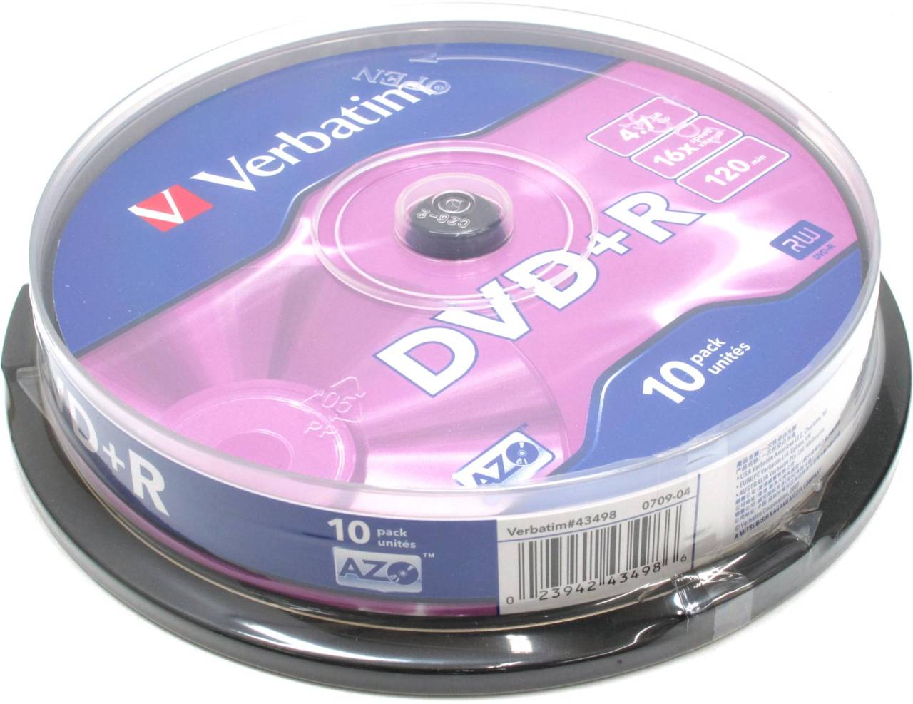 купить Диск DVD+R Verbatim 16x 4.7Gb (10 шт) Cake Box [43498]