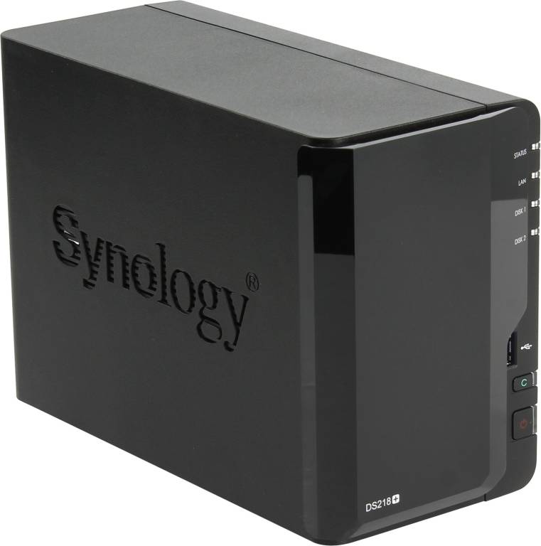     Synology[DS218+]Disk Station(2x3.5/2.5 HDD/SSD SATA,RAID 0/1/JBOD,GbLAN,3xU