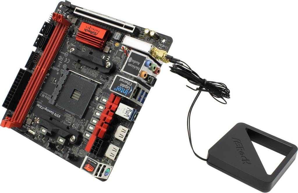    SocAM4 ASRock Fatal1ty X370 GAMING-ITX/AC(RTL)[X370]PCI-E 2xHDMI GbLAN+WiFi+BT