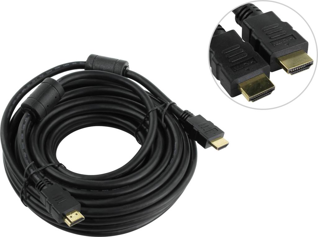 купить Кабель HDMI to HDMI (19M -19M) 10м (2 фильтра) v2.0 AOpen [ACG711D-10м]