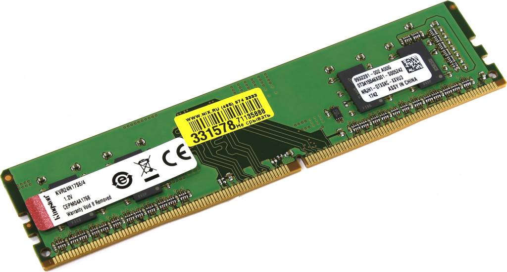    DDR4 DIMM  4Gb PC-19200 Kingston [KVR24N17S6/4] CL17