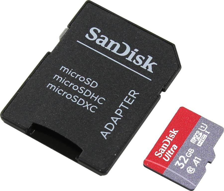    microSDHC 32Gb SanDisk Ultra[SDSQUAR-032G-GN6IA] UHS-I U1 Class10+microSD-- >