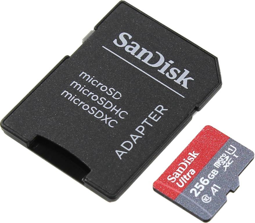    microSDXC 256Gb SanDisk Ultra [SDSQUAR-256G-GN6MA] UHS-I U1 Class10+microSD--