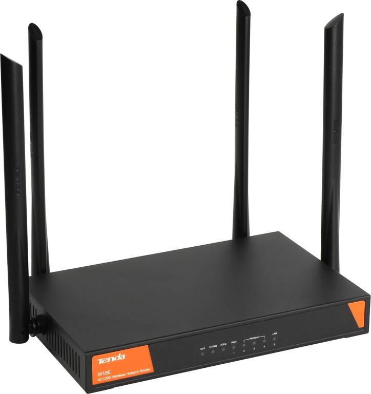   TENDA[W15E]Wireless Hotspot Router(3UTP/WAN 10/100/1000Mbps,1UTP,1WAN,1U 802.11ac/a/b/