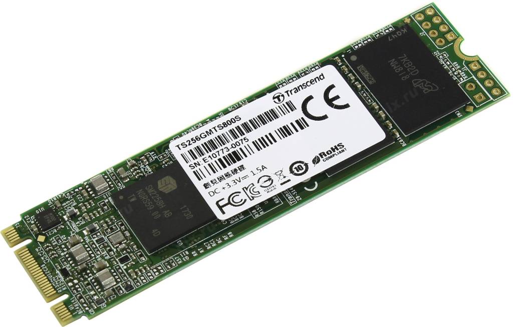   SSD 256 Gb M.2 2280 B&M SATA-III Transcend MTS800 [TS256GMTS800S] MLC