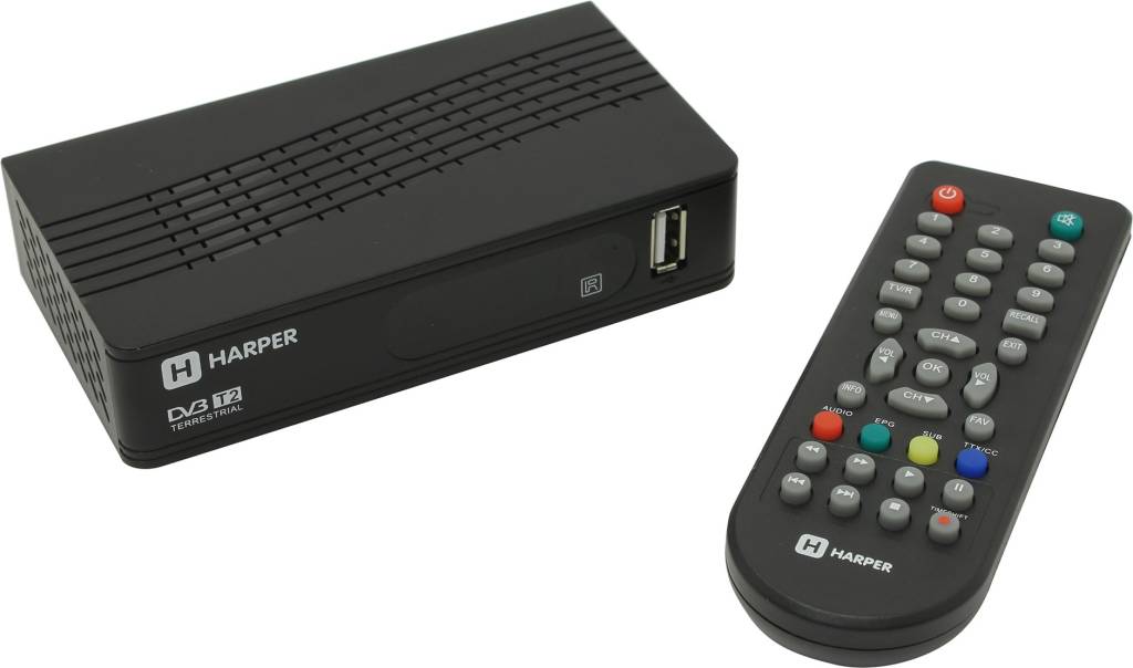купить Проигрыватель HARPER [HDT2-1202] (Full HD A/V Player, HDMI, RCA, USB2.0, DVB-T/DVB-T2, ПДУ)
