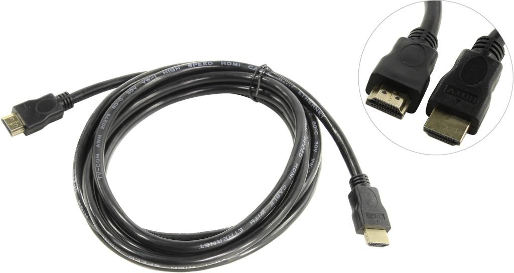 купить Кабель HDMI to HDMI (19M -19M)  3.0м v1.4 TV-COM [CG150S-3м]