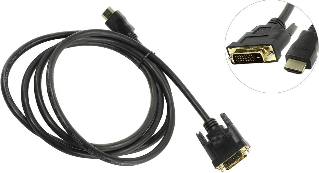 купить Кабель HDMI to DVI-D Dual Link (19M -25M)  2.0м TV-COM [LCG135E-2м]