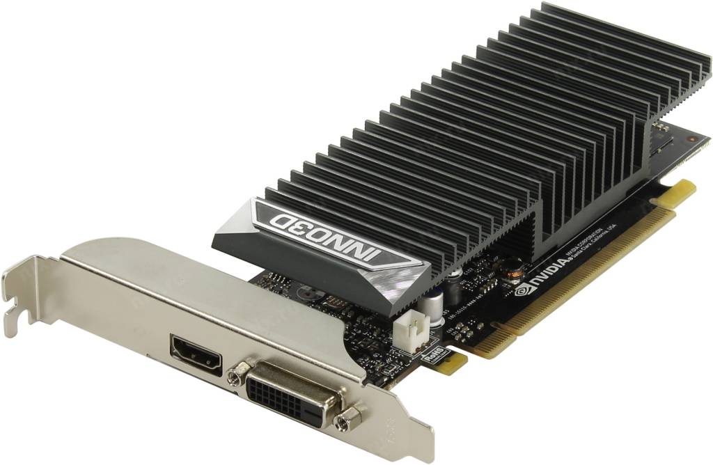 купить Видеоадаптер PCI-E 2Gb GDDR5 Inno3D [N1030-1SDV-E5BL] (RTL) DVI+HDMI [GeForce GT1030]