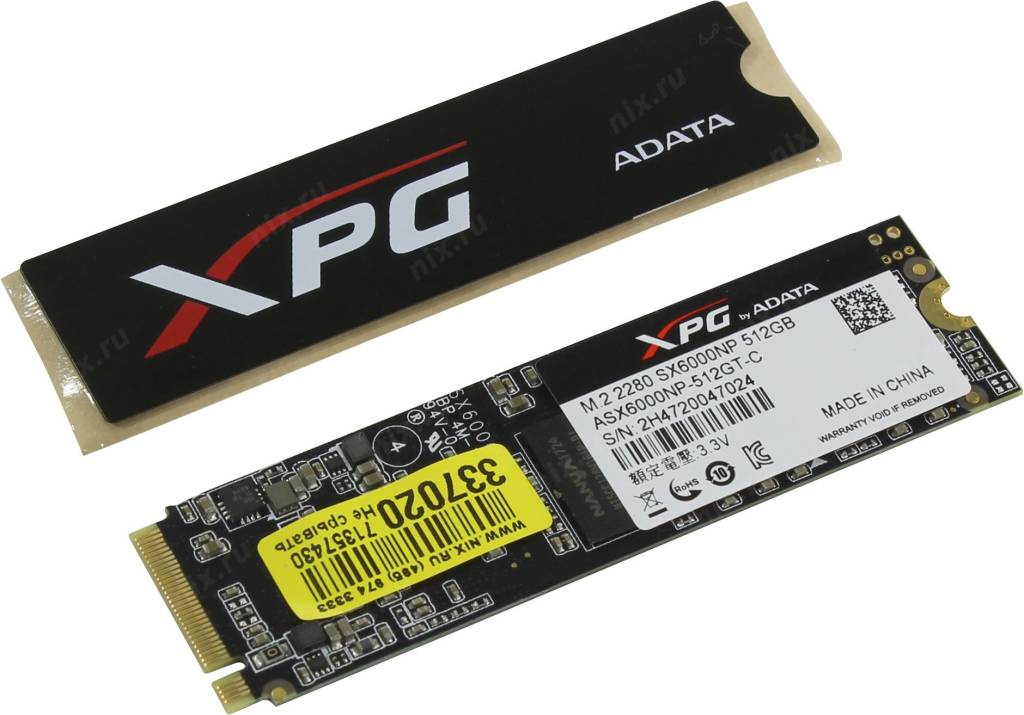   SSD 512 Gb M.2 2280 M ADATA XPG SX6000 [ASX6000NP-512GT-C] 3D TLC