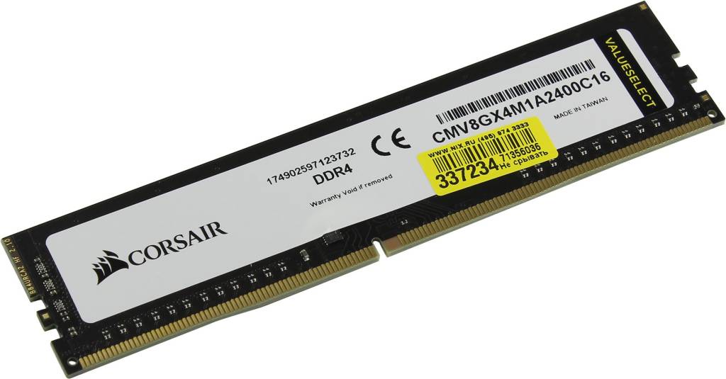    DDR4 DIMM  8Gb PC-19200 Corsair Value Select [CMV8GX4M1A2400C16]