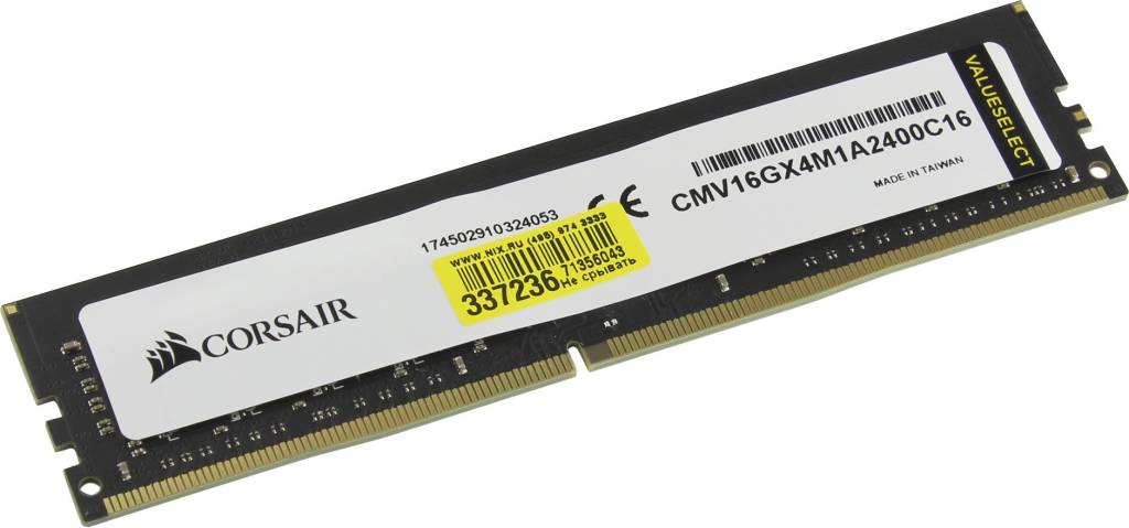    DDR4 DIMM 16Gb PC-19200 Corsair Value Select [CMV16GX4M1A2400C16]