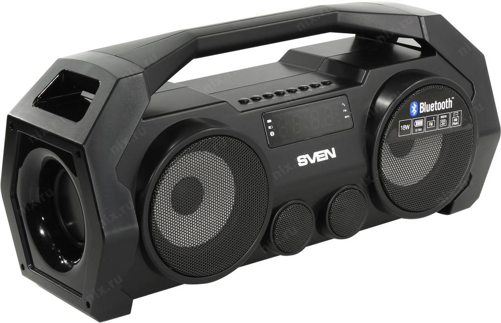    SVEN PS-465 Black (2x9W, Bluetooth, USB, microSD, FM, Li-Ion)