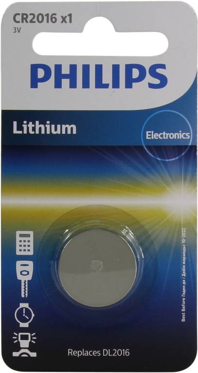  .  PHILIPS Lithium CR2016/01B (Li, 3V)