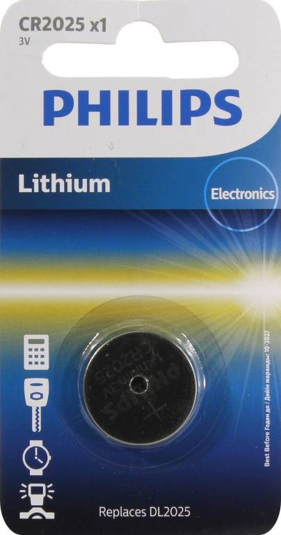  .  PHILIPS Lithium CR2025/01B (Li, 3V)
