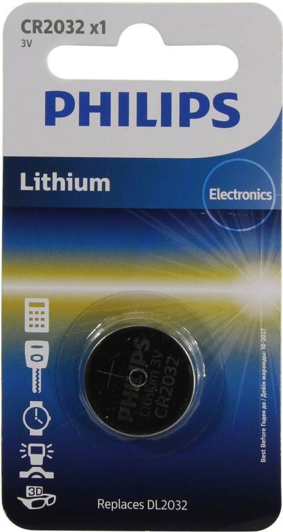  .  PHILIPS Lithium CR2032/01B (Li, 3V)