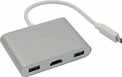   USB3.0 HUB 3-Port  + USB-C + HDMI, . USB-C Orico [RCH3A-SV Silver]
