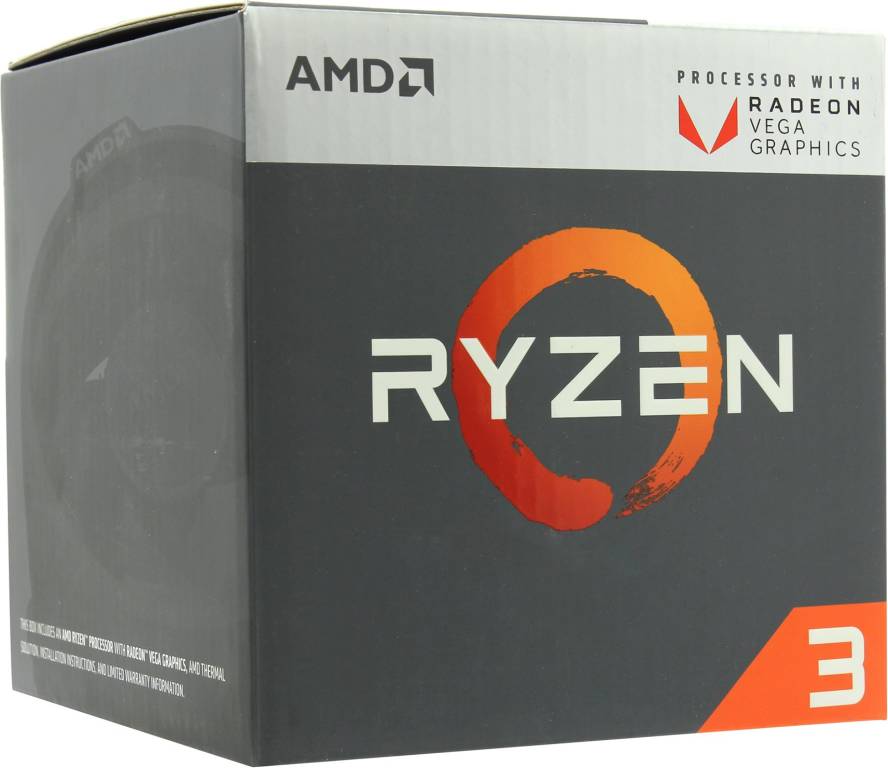   AMD Ryzen 3 2200G BOX (YD220OC) 3.5 GHz/4core/SVGA RADEON Vega 8/2+4Mb/65W Socket AM4
