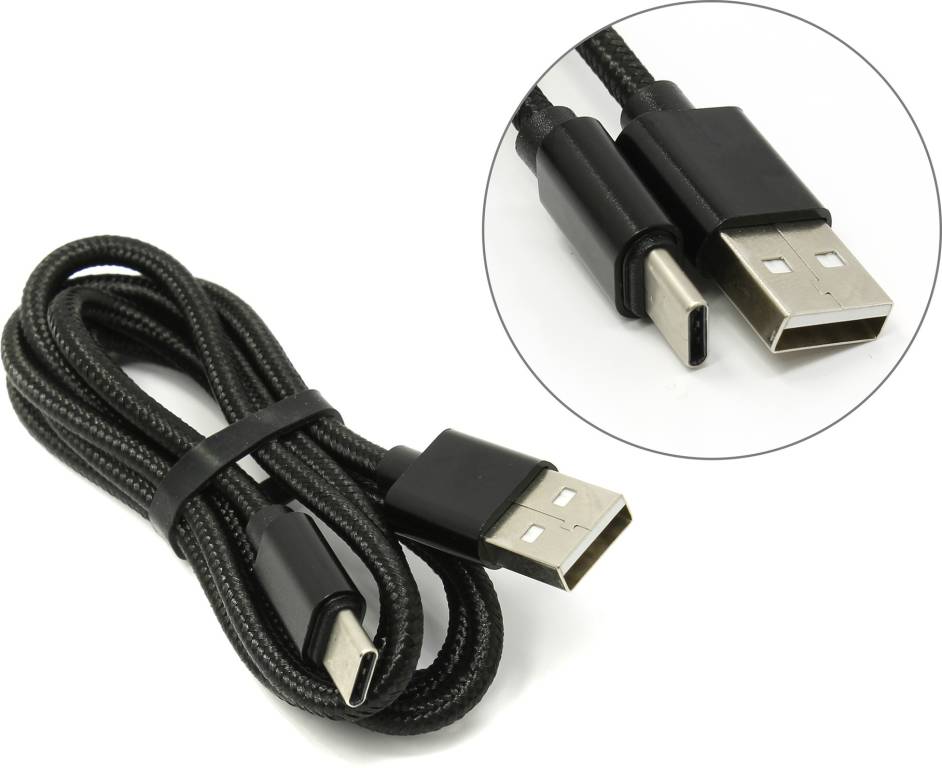 купить Кабель USB 2.0 AM - > USB-C M 1.0м Jet.A [JA-DC31 1м Black]