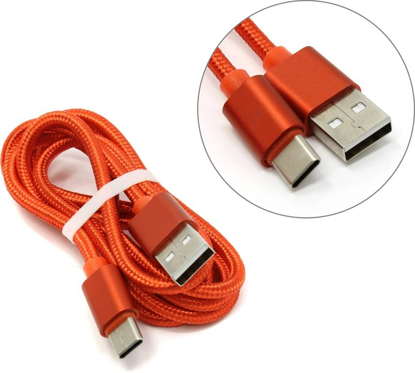 купить Кабель USB 2.0 AM - > USB-C M 1.0м Jet.A [JA-DC31 1м Red]