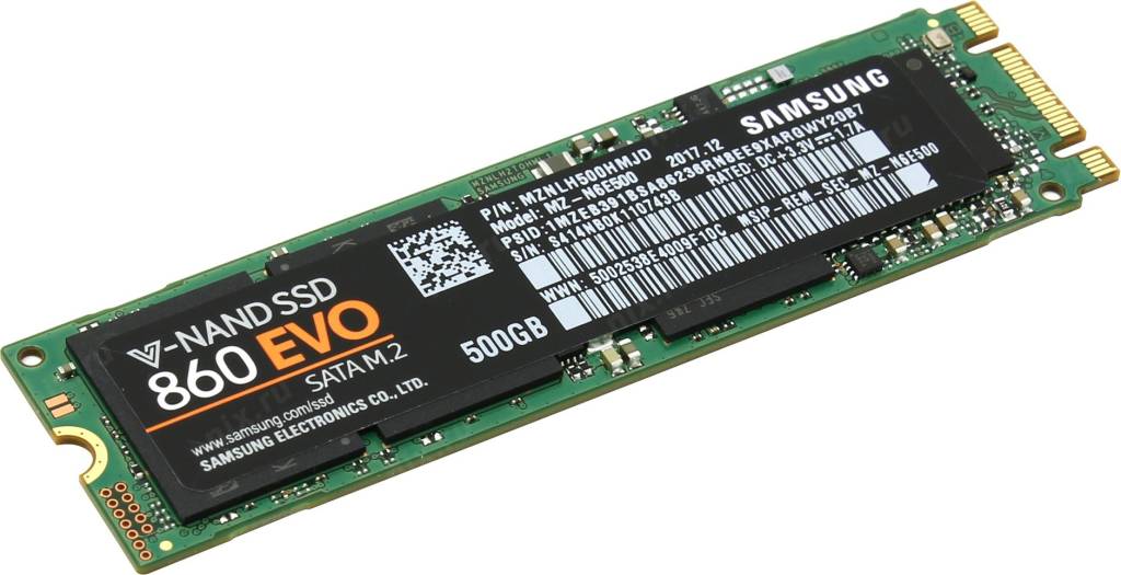   SSD 500 Gb M.2 2280 B&M SATA-III Samsung 860 EVO [MZ-N6E500BW] (RTL) V-NAND TLC
