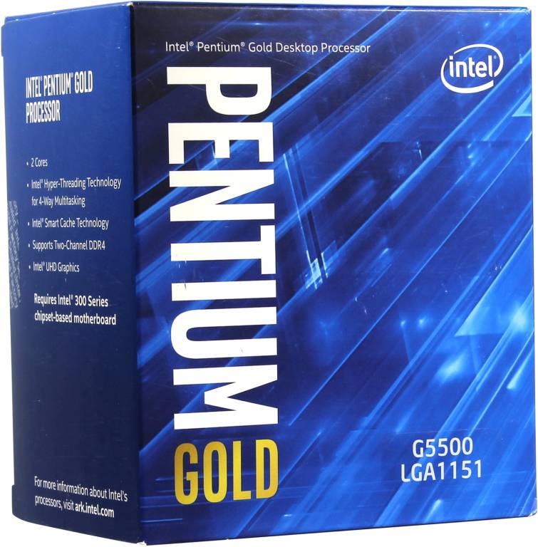   Intel Pentium G5500 BOX 3.8 GHz/4core/SVGA UHD Graphics 630/ 4Mb/54W/8 GT/s LGA1151