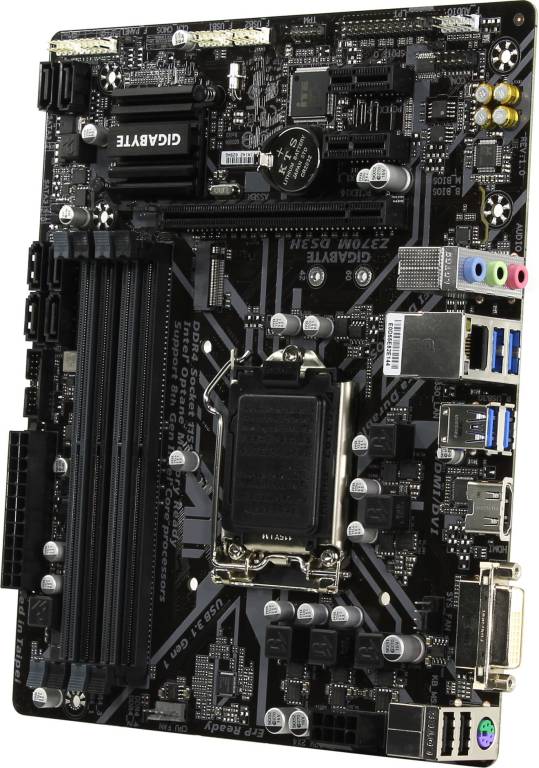    LGA1151 GIGABYTE GA-Z370M DS3H(RTL)[Z370]PCI-E DVI+HDMI GbLAN SATA RAID MicroATX 4