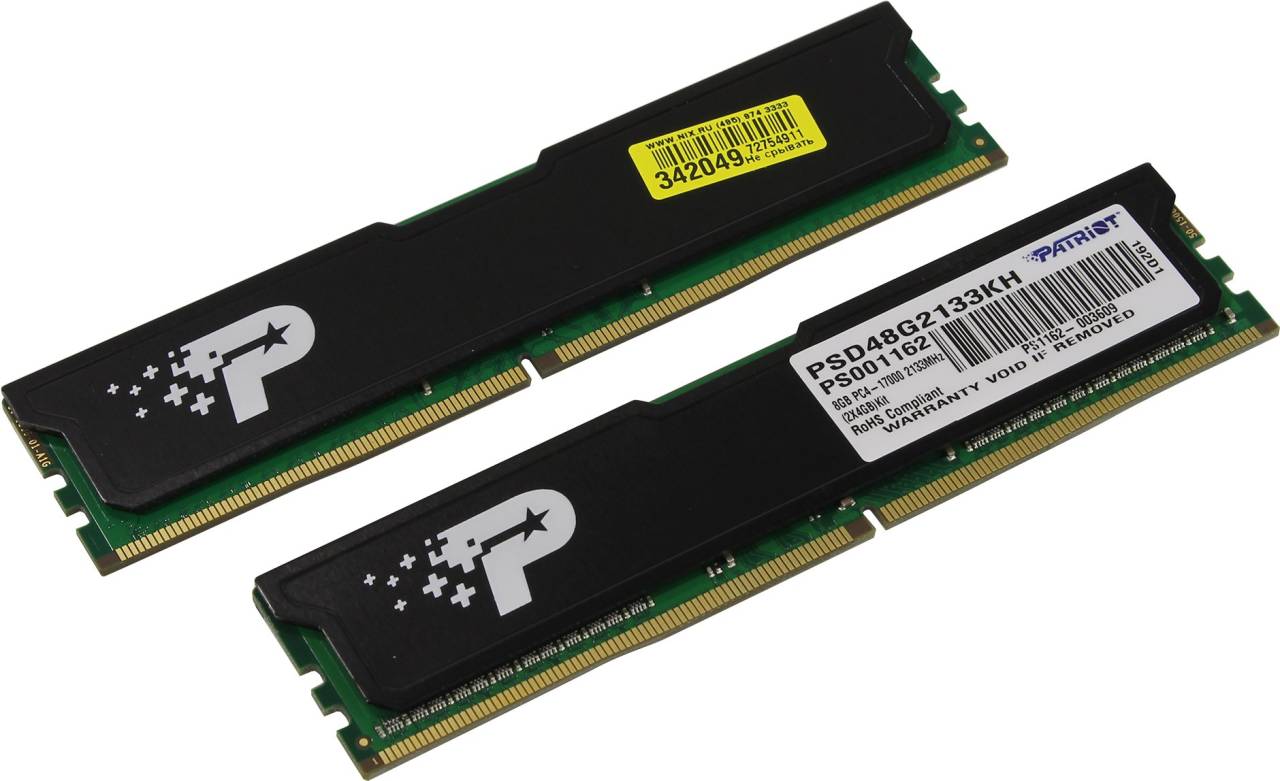    DDR4 DIMM  8Gb PC-17000 Patriot Signature Line [PSD48G2133KH] KIT 2*4Gb