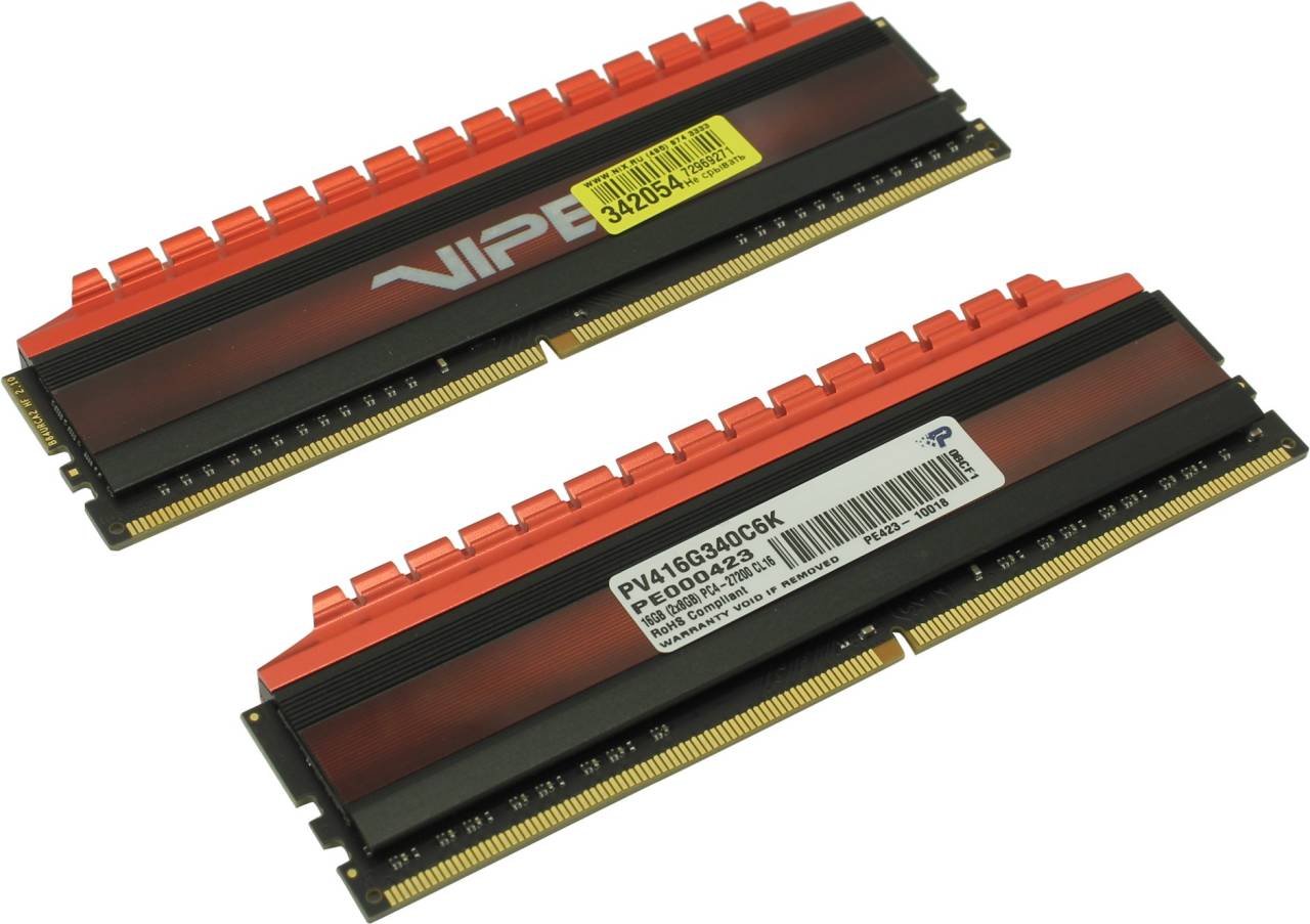    DDR4 DIMM 16Gb PC-27200 Patriot Viper [PV416G340C6K] KIT 2*8Gb