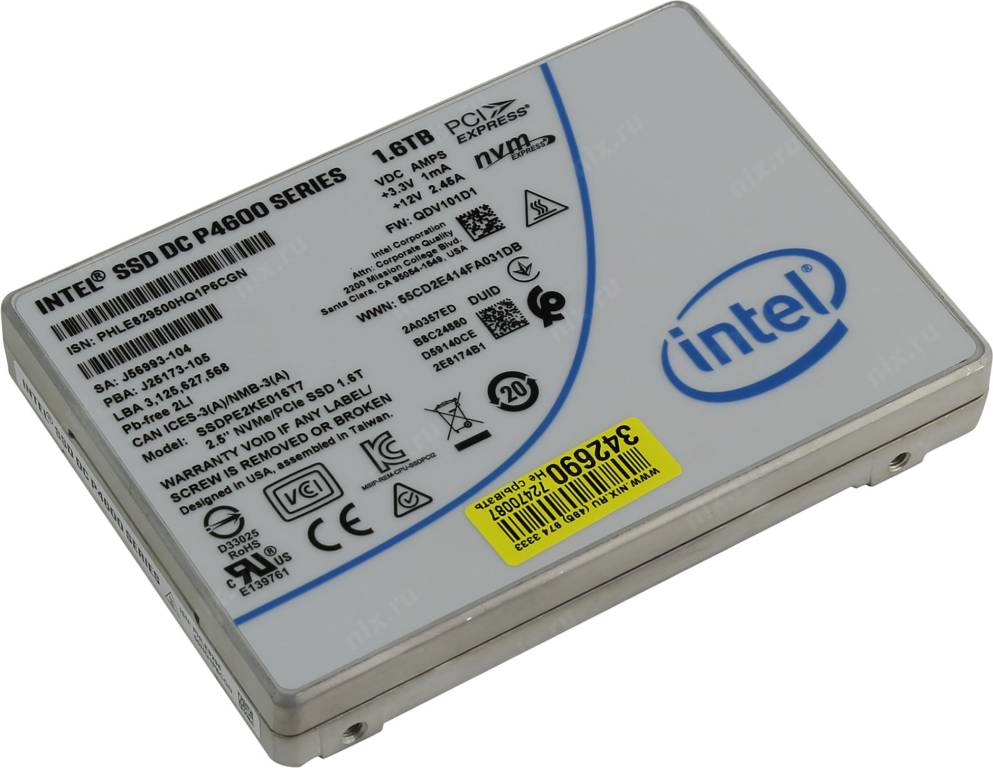   SSD Intel Original PCI-E x4 P4600 1600Gb SSDPE2KE016T701 DC