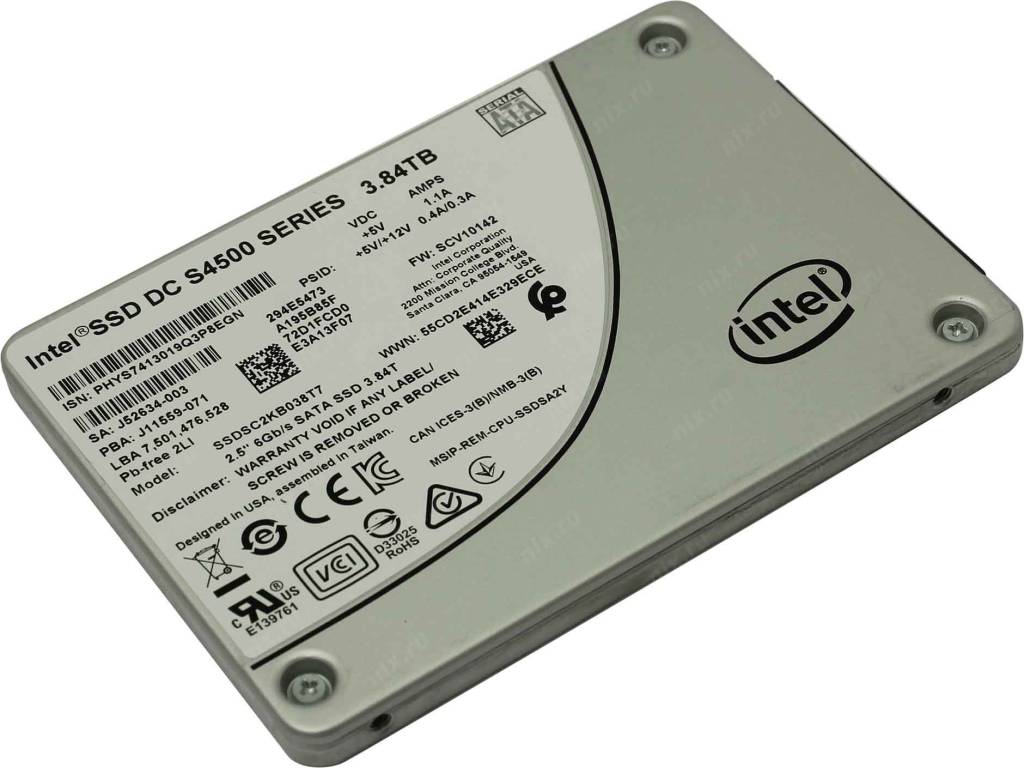   SSD Intel Original SATA III S4500 3800Gb [SSDSC2KB038T701] DC