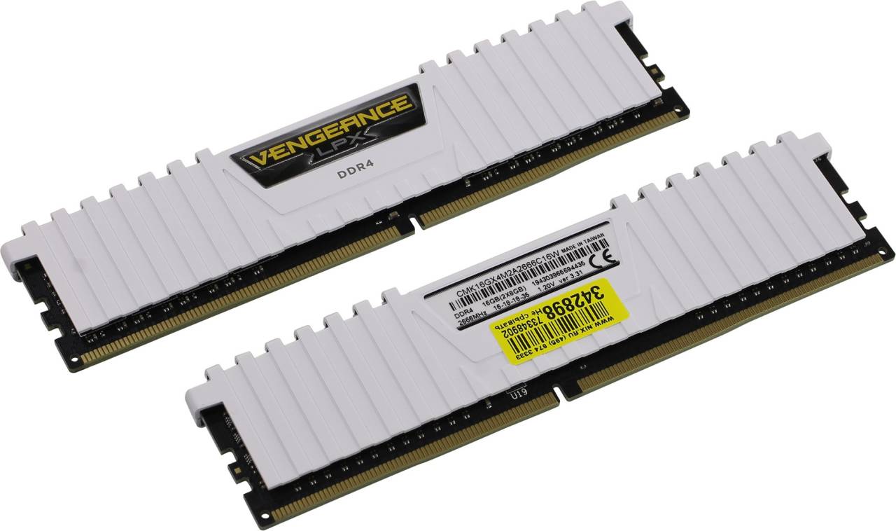    DDR4 DIMM 16Gb PC-21300 Corsair Vengeance LPX [CMK16GX4M2A2666C16W] KIT 2*8Gb