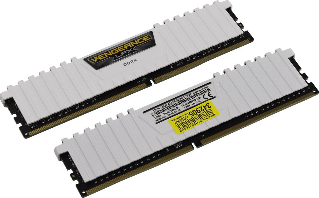    DDR4 DIMM 16Gb PC-25600 Corsair Vengeance LPX [CMK16GX4M2B3200C16W] KIT 2*8Gb