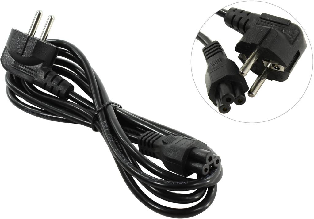 купить Сетевой кабель  1.8 м (для ноутбуков, с заземлением) IEC-320-C5 - розетка AOpen [ACE022-1.8м]