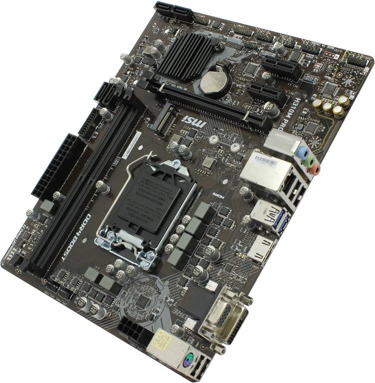    LGA1151 MSI H310M PRO-M2(RTL)[H310]PCI-E Dsub+DVI+HDMI GbLAN SATA MicroATX 2DDR4