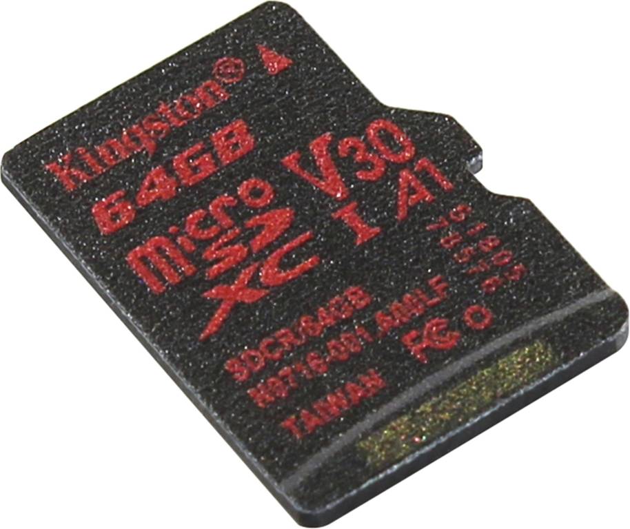    microSDXC 64Gb Kingston [SDCR/64GBSP] UHS-I U3