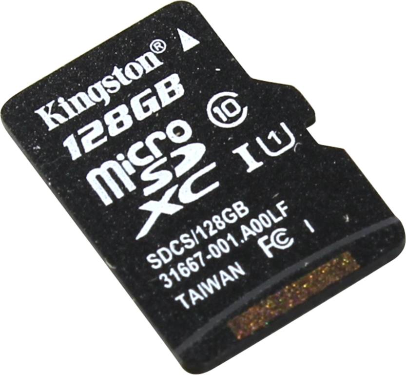    microSDXC 128Gb Kingston [SDCS/128GBSP] UHS-I U1