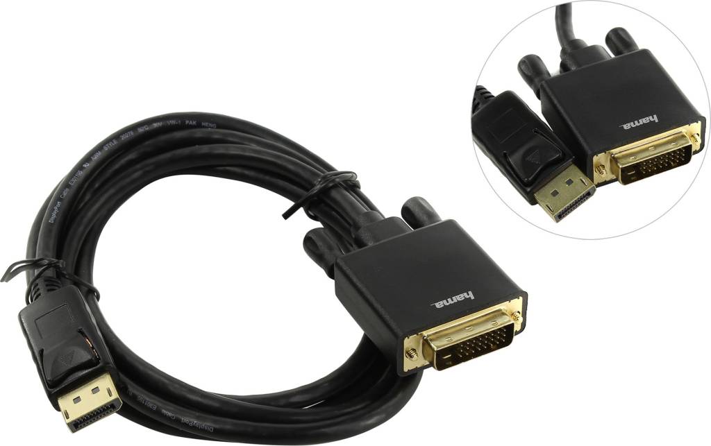  - DisplayPort (m) - DVI-D Dual Link (m) 1.8 Hama H-54593 [00054593] ()