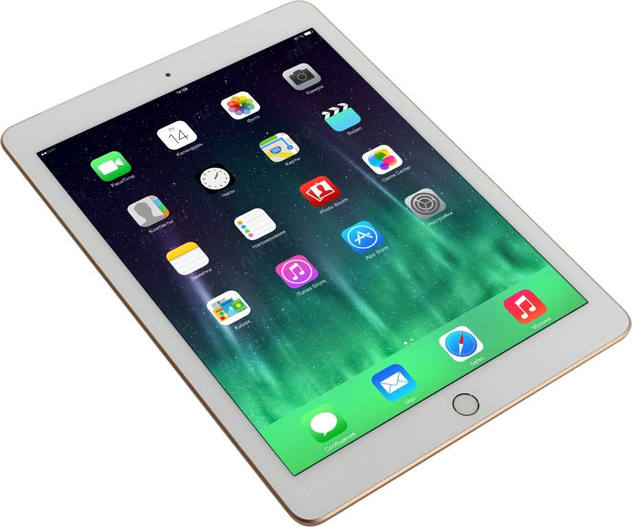   Apple iPad Wi-Fi Cellular 32GB[MRM02RU/A]Gold A10/32Gb/WiFi/BT/4G/GPS/iOS/9.7Retina/0.478 