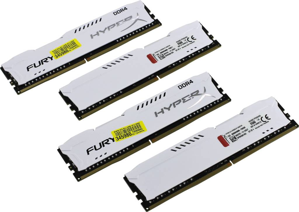    DDR4 DIMM 32Gb PC-23400 Kingston HyperX Fury [HX429C17FW2K4/32] KIT 4*8Gb CL17