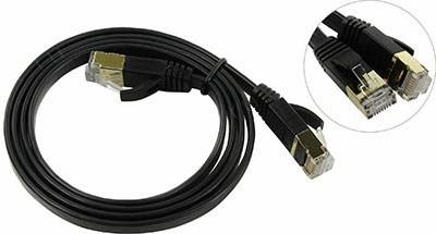 купить Кабель соединительный (path-cord) FTP кат.7  1.0 м (чёрный, плоский)