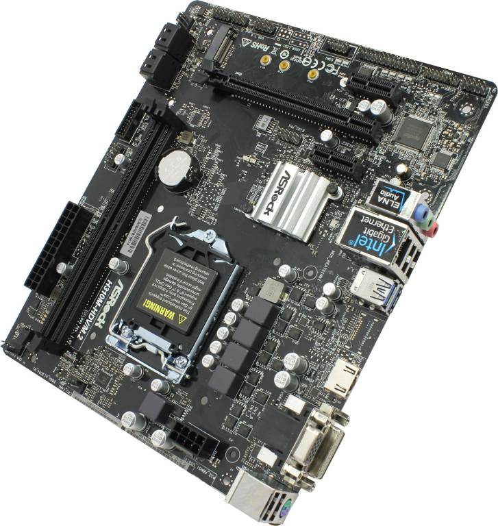    LGA1151 ASRock H310M-HDV/M.2(RTL)[H310]PCI-E Dsub+DVI+HDMI GbLAN SATA MicroATX 2DD