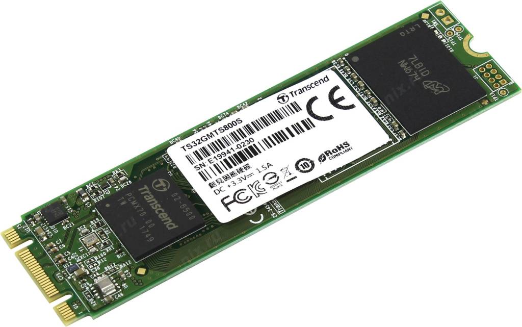   SSD 32 Gb M.2 2280 B&M SATA-III Transcend MTS800 [TS32GMTS800S]
