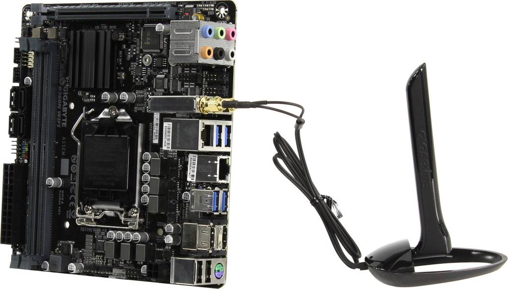    LGA1151 GIGABYTE B360N WIFI rev1.0(RTL)[B360]PCI-E HDMI GbLAN+WiFi SATA Mini-ITX 2