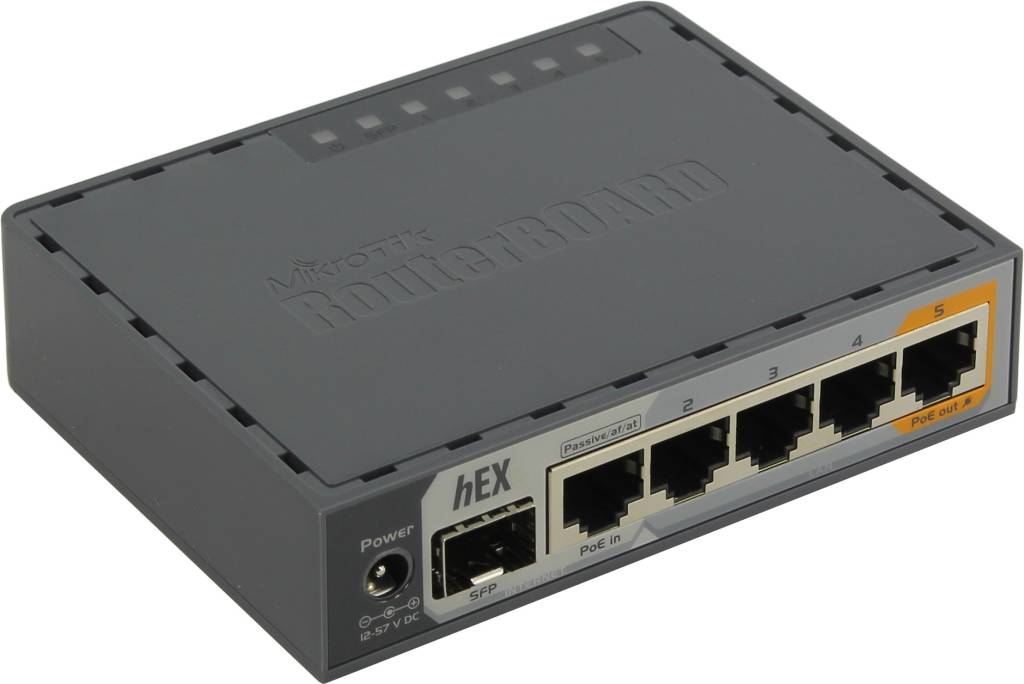   MikroTik [RB760iGS] RouterBOARD hEX S (5UTP 1000Mbps PoE, 1SFP, USB)