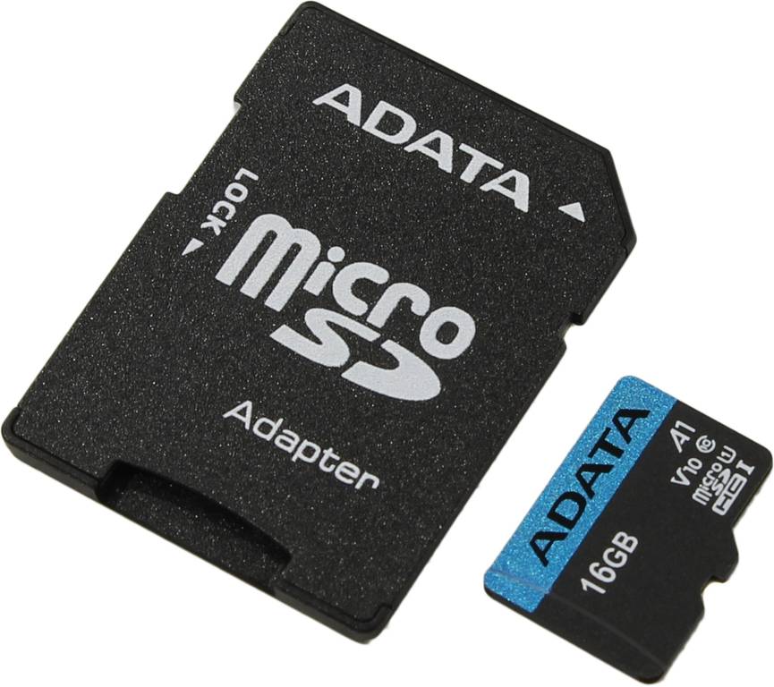    microSDHC 16Gb ADATA Premier [AUSDH16GUICL10A1-RA1] A1 V10 UHS-I U1+microSD--