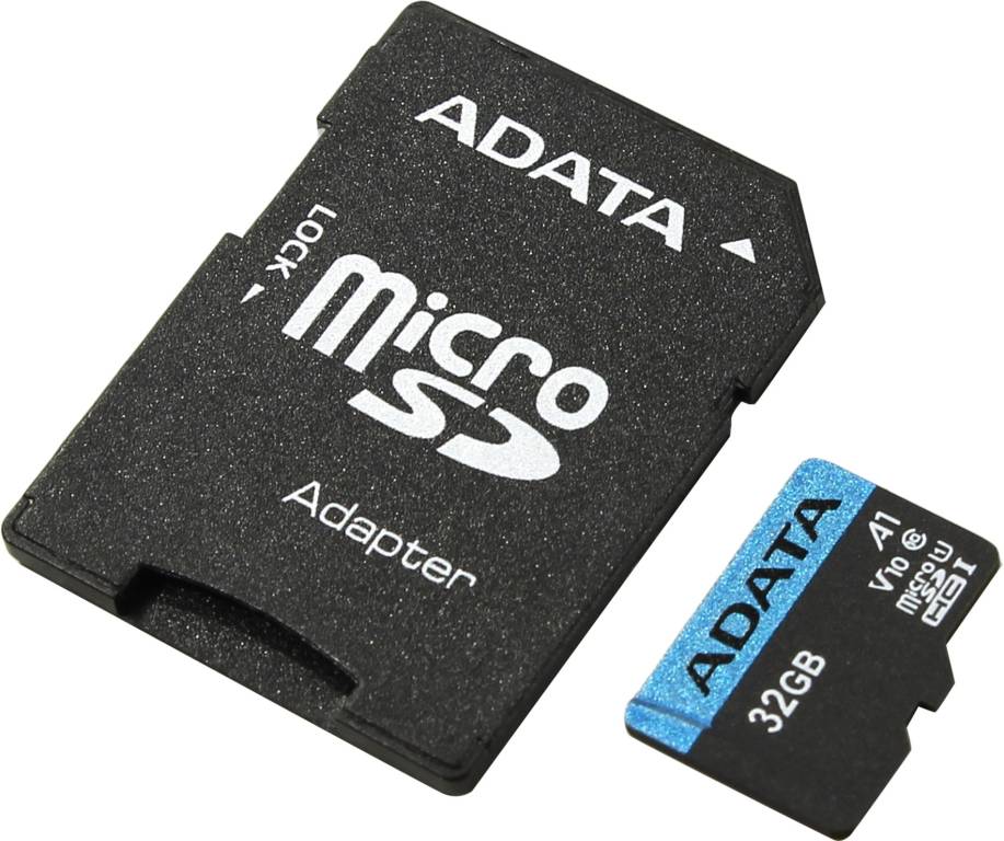    microSDHC 32Gb ADATA Premier [AUSDH32GUICL10A1-RA1] A1 V10 UHS-I U1+microSD--