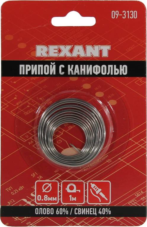  Rexant [09-3130]    (SN60-Pb40 Flux 2.2%, d=0.8, 1)
